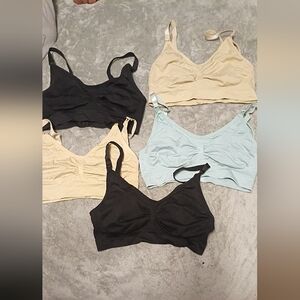 Women's Seamless Bralette Set - Black, Cream, Light Blue